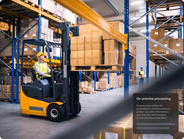 Edge AI system deployed on industrial equipment for real-time processing